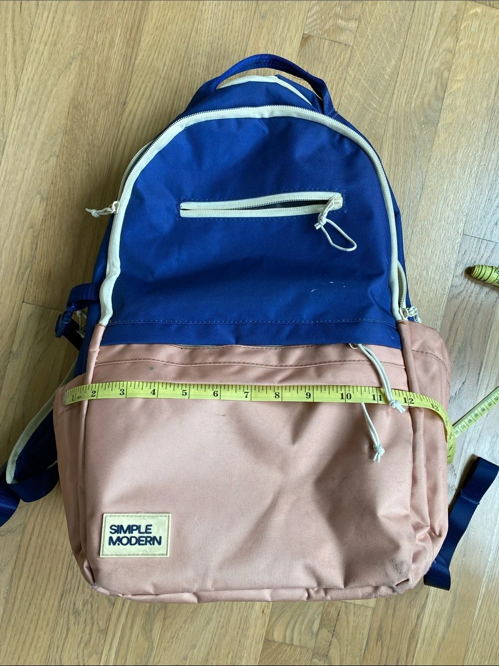 Simple Modern Navy and Blush Two-Tone Kids Backpack